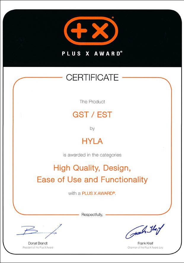 obr certifikát PlusXaward za vysokou kvalitu, Design, uživatelskou přívětivost a funkčnost
